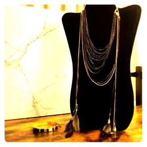 Gold/Black 2-in-1 Necklace & FREE Bracelet